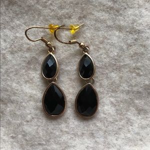 Black and gold drop earrings